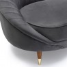 Armen Living Karisma Dark Gray Curved Velvet Sofa Arm