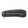 Armen Living Karisma Dark Gray Curved Velvet Sofa Front