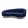 Armen Living Karisma Navy Curved Velvet Sofa Side