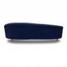  Armen Living Karisma Navy Curved Velvet Sofa Back