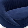 Armen Living Karisma Navy Curved Velvet Sofa Arm