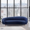 Armen Living Karisma Navy Curved Velvet Sofa
