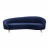 Armen Living Karisma Navy Curved Velvet Sofa Front
