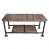Kyle Industrial Coffee Table in Industrial Grey and Pine Wood Top - Front