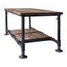 Kyle Industrial Coffee Table in Industrial Grey and Pine Wood Top - Angled