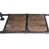 Kyle Industrial Coffee Table in Industrial Grey and Pine Wood Top - Tabletop - Close-Up