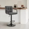Armen Living Laurant Adjustable Height Gray Faux Leather Swivel Bar Stool - Armen Living Laurant Adjustable Height Gray Faux Leather Swivel Bar Stool