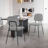 Armen Living Lucy Gray Velvet and Metal Dining Room Chairs - Set of 2