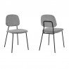 Armen Living Lucy Gray Velvet and Metal Dining Room Chairs - Set of 2 01