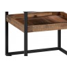 Armen Living Ludgate Square End Table with Shelf in Acacia and Black Metal Bottom