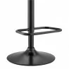 Armen Living Leland Adjustable Gray Faux Leather and Black Finish Bar Stool Base - Armen Living Leland Adjustable Gray Faux Leather and Black Finish Bar Stool Base