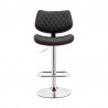 Armen Living Leland Adjustable Cream Faux Leather and Chrome Finish Bar Stool Front