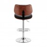 Armen Living Leland Adjustable Cream Faux Leather and Chrome Finish Bar Stool  Back