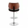 Armen Living Leland Adjustable Cream Faux Leather and Chrome Finish Bar Stool  Back - Armen Living Leland Adjustable Cream Faux Leather and Chrome Finish Bar Stool  Back