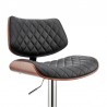 Armen Living Leland Adjustable Black Faux Leather and Chrome Finish Bar Stool 