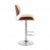 Armen Living Leland Adjustable Cream Faux Leather and Chrome Finish Bar Stool  Side