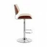 Armen Living Leland Adjustable Cream Faux Leather and Chrome Finish Bar Stool  Side - Armen Living Leland Adjustable Cream Faux Leather and Chrome Finish Bar Stool  Side