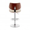 Armen Living Leland Adjustable Cream Faux Leather and Chrome Finish Bar Stool Back