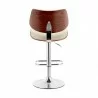 Armen Living Leland Adjustable Cream Faux Leather and Chrome Finish Bar Stool Back - Armen Living Leland Adjustable Cream Faux Leather and Chrome Finish Bar Stool Back