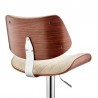 Armen Living Leland Adjustable Cream Faux Leather and Chrome Finish Bar Stool Half Back Side