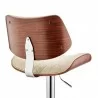 Armen Living Leland Adjustable Cream Faux Leather and Chrome Finish Bar Stool Half Back Side - Armen Living Leland Adjustable Cream Faux Leather and Chrome Finish Bar Stool Half Back Side