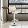 Armen Living Leland Adjustable Cream Faux Leather and Chrome Finish Bar Stool  - Armen Living Leland Adjustable Cream Faux Leather and Chrome Finish Bar Stool 