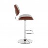 Armen Living Leland Adjustable Gray Faux Leather and Chrome Finish Bar Stool  Side