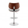 Armen Living Leland Adjustable Gray Faux Leather and Chrome Finish Bar Stool  Back
