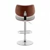 Armen Living Leland Adjustable Gray Faux Leather and Chrome Finish Bar Stool  Back - Armen Living Leland Adjustable Gray Faux Leather and Chrome Finish Bar Stool  Back