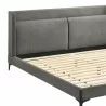 Armen Living Legend Gray Fabric Platform Bed with Black Metal Legs Side - Armen Living Legend Gray Fabric Platform Bed with Black Metal Legs Side