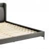 Armen Living Legend Gray Fabric Platform Bed with Black Metal Legs 