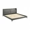 Armen Living Legend Gray Fabric Platform Bed with Black Metal Legs Top - Armen Living Legend Gray Fabric Platform Bed with Black Metal Legs Top