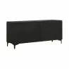 Armen Living Legend Black Glaze Ash Veneer 6 Drawer Dresser with Metal Legs Side - Armen Living Legend Black Glaze Ash Veneer 6 Drawer Dresser with Metal Legs Side