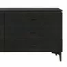 Armen Living Legend Black Glaze Ash Veneer 6 Drawer Dresser with Metal Legs Half View - Armen Living Legend Black Glaze Ash Veneer 6 Drawer Dresser with Metal Legs Half View