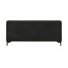 Armen Living Legend Black Glaze Ash Veneer 6 Drawer Dresser with Metal Legs Front