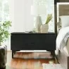Armen Living Legend Black Glaze Ash Veneer 1 Drawer Nightstand with Metal Legs - Armen Living Legend Black Glaze Ash Veneer 1 Drawer Nightstand with Metal Legs