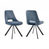Armen Living Lexi Dining Room Accent Chair In Velvet And Black Finish - Set of 2 01