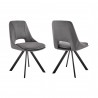 Lexi Dining room Accent Chair in Gray Velvet and Black Finish - Set of 2 03
