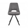 Lexi Dining room Accent Chair in Gray Velvet and Black Finish - Set of 2 02
