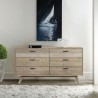 Armen Living Baly Acacia Mid-Century Gray 6 Drawer Dresser