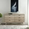 Armen Living Baly Acacia Mid-Century Gray 6 Drawer Dresser - Armen Living Baly Acacia Mid-Century Gray 6 Drawer Dresser