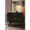Baly Acacia Mid-Century 2 Drawer Night stand - Baly Acacia Mid-Century 2 Drawer Night stand