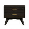 Baly Acacia Mid-Century 2 Drawer Night stand 01
