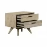 Baly Acacia Mid-Century Gray 2 Drawer Night stand 02 - Baly Acacia Mid-Century Gray 2 Drawer Night stand 02