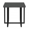 Tuxedo Round End Table with Gray Finish and Gray Top