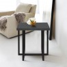 Tuxedo Round End Table with Gray Finish and Gray Top - White BG