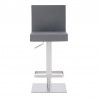 Armen Living Legacy Contemporary Swivel Barstool In Brushed Stainless Steel And Faux Leather 001