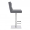 Armen Living Legacy Contemporary Swivel Barstool In Brushed Stainless Steel And Faux Leather 003