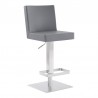 Armen Living Legacy Contemporary Swivel Barstool In Brushed Stainless Steel And Faux Leather 002