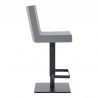Armen Living Legacy Contemporary Swivel Barstool In Matte Black Finish And Gray Faux Leather  001
